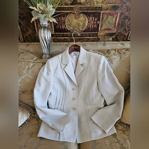 NWOT Kasper Women's Crepe Cream Button Front Blazer